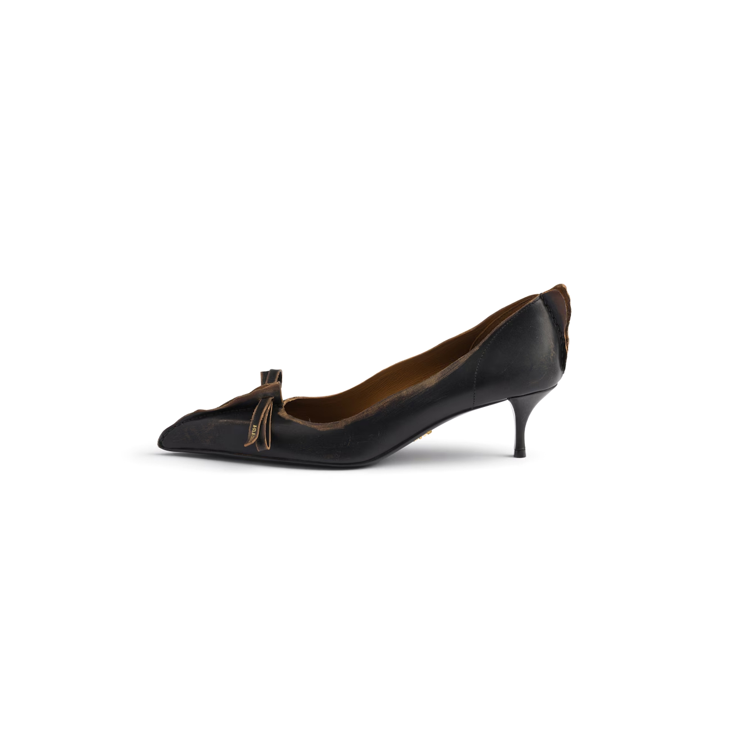 PRADA ANTIQUED LEATHER PUMPS 1I208O